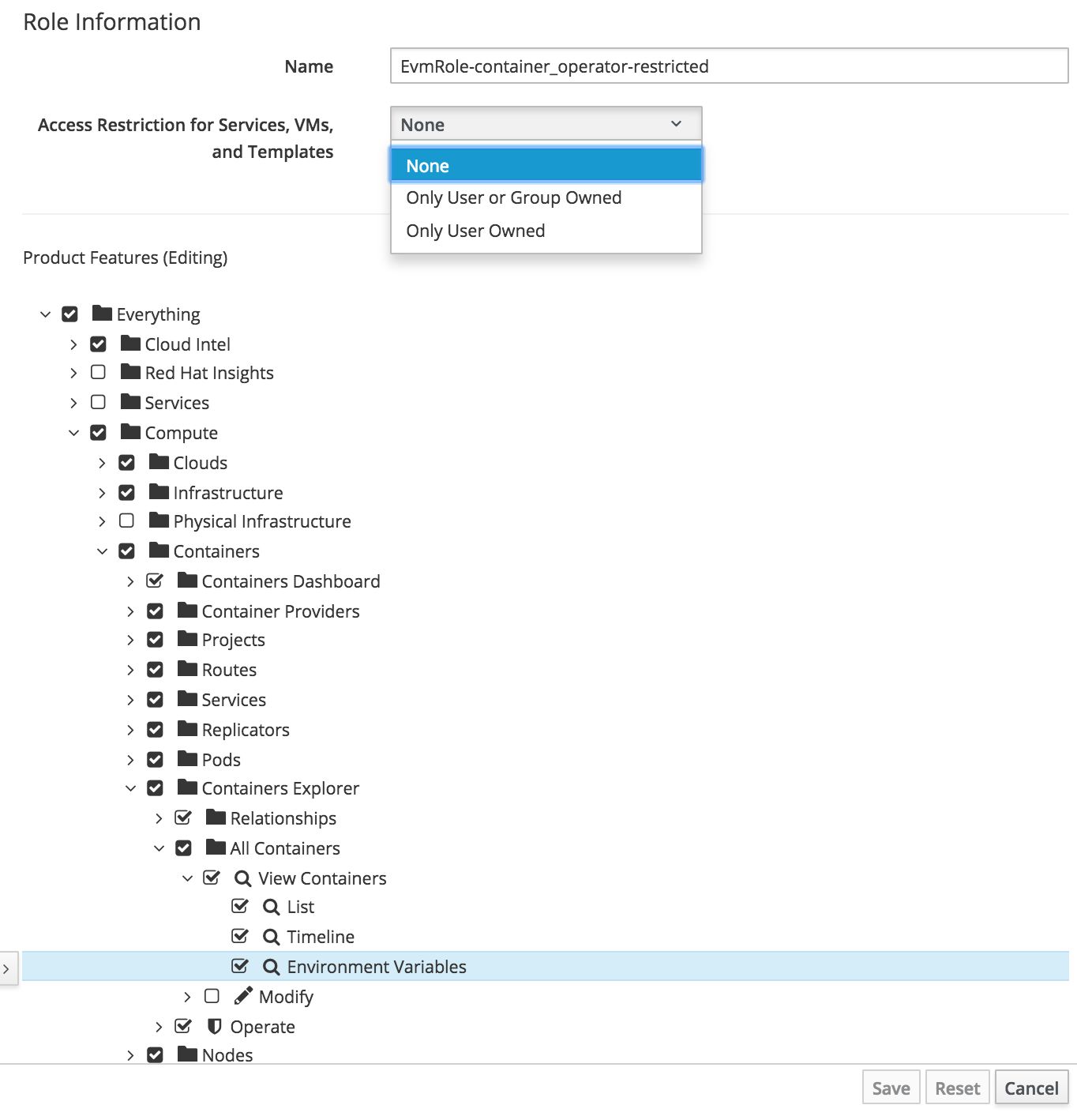 restrict env vars