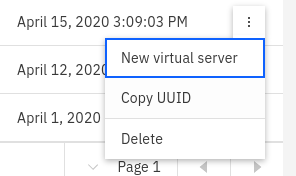 Figure showing select three dot menu for New virtual server.
