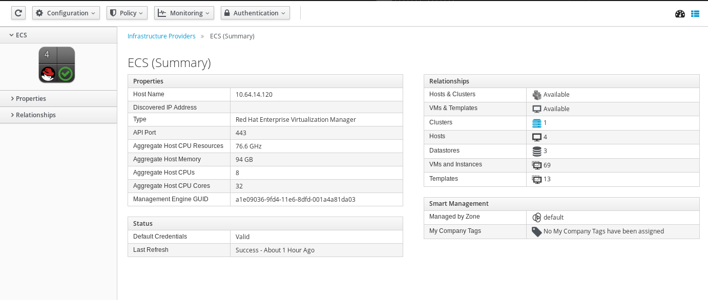 providers summary screen