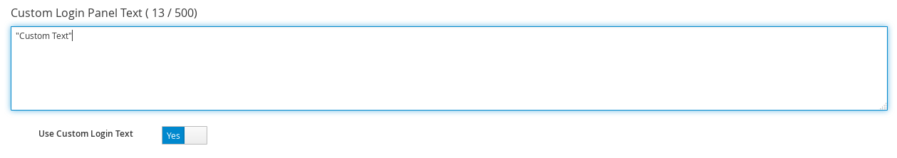 custom
login panel text