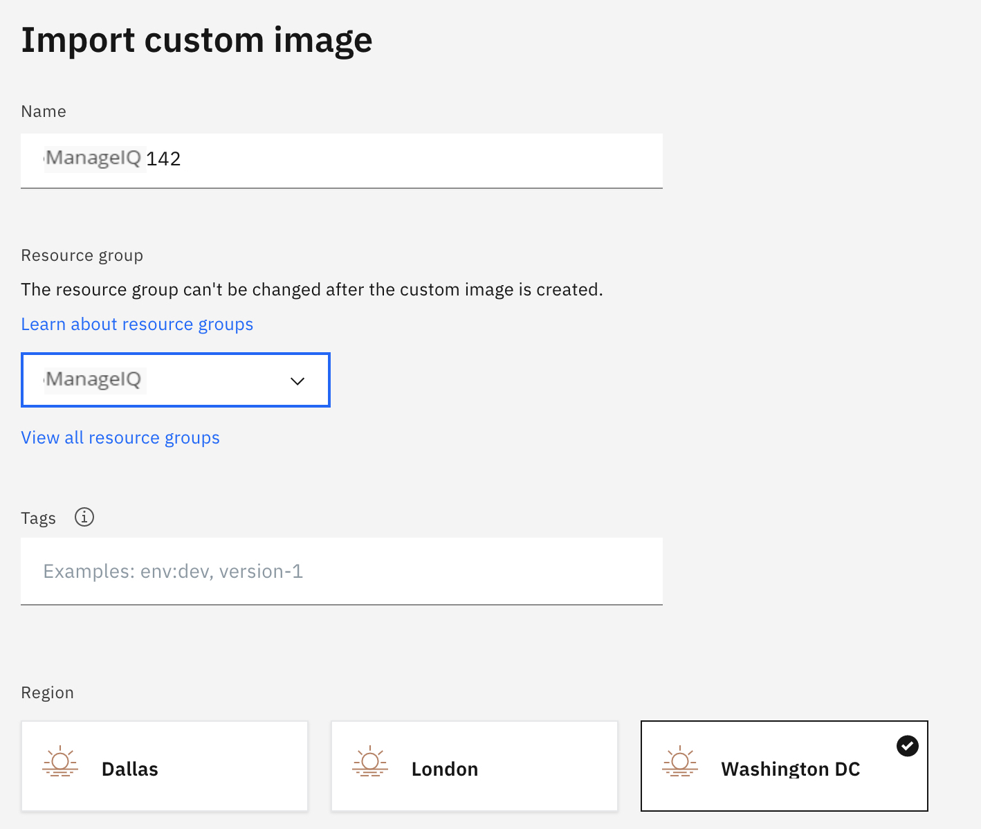 Figure showing importing of custom image.