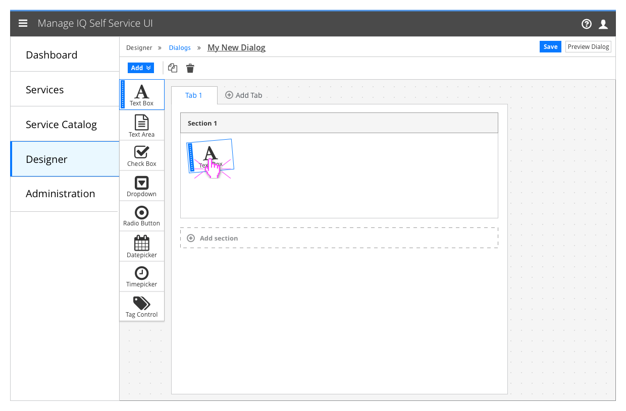 Element being placed